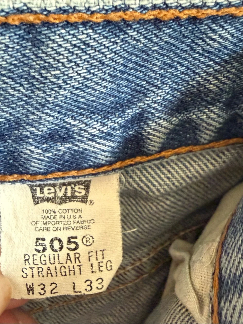 Vintage Levi’s 505-0216 Jeans 32x33 Made USA Regular Straight Leg 100% Cotton
